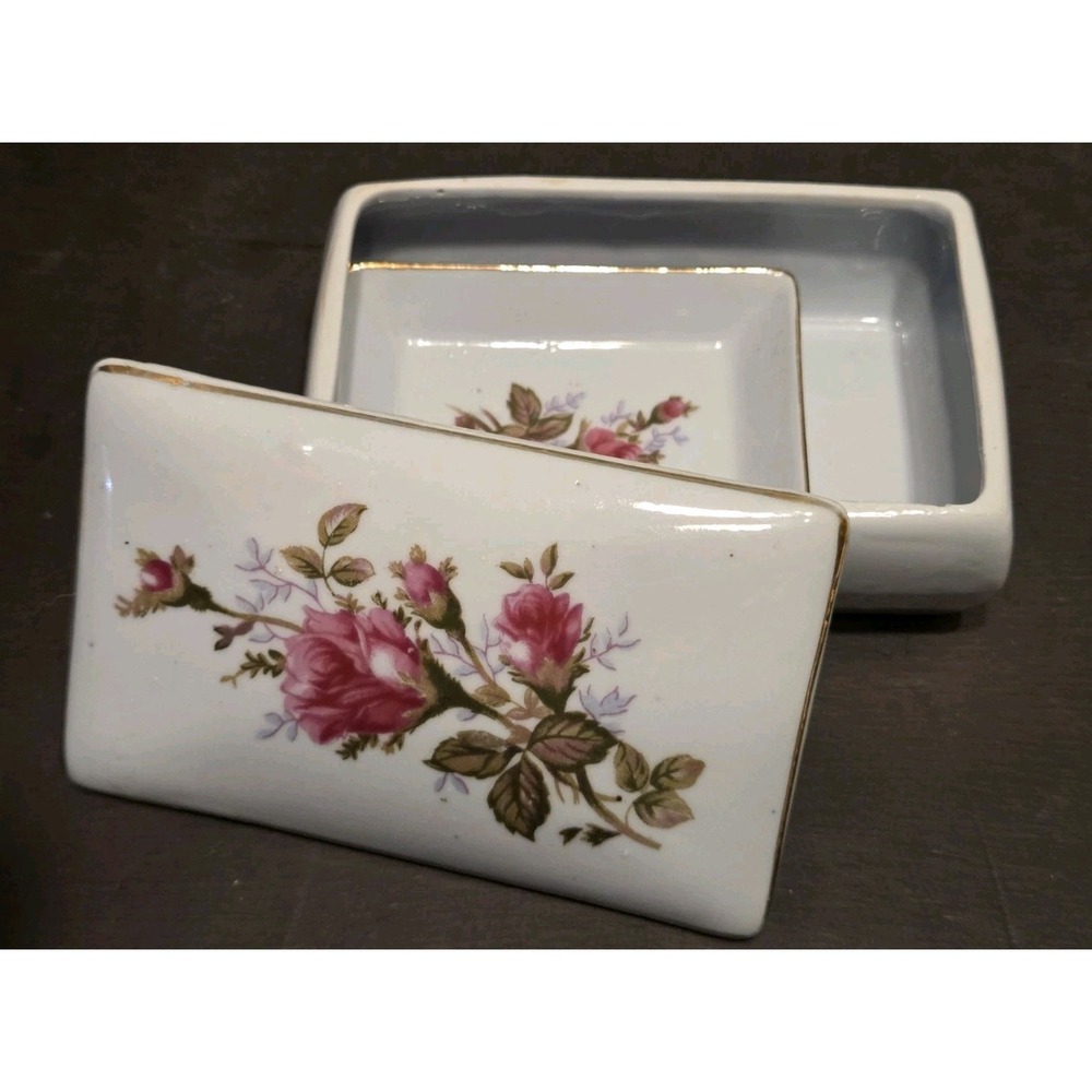 ATC Super Deluxe Automatic 1950's Cigarette Holder & Ashtray Pink Rose Japan